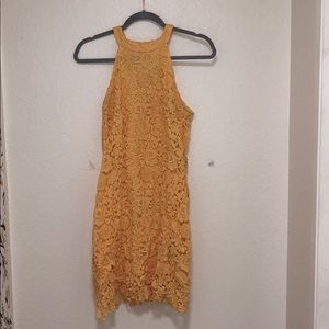 Yellow Flower-Lace Dress